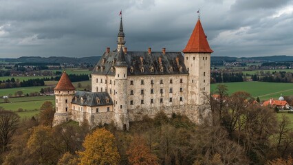 Fototapeta premium 13th-century stronghold connected to a notorious ruler nicknamed Dracula, formerly inhabited by a queen.