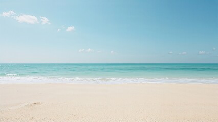 Summer nature backdrop with ocean, sand, and tropical elements
