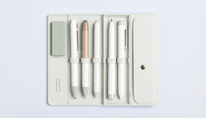 Elegant Minimalist Stationery Set in a Pale Mint Green Pencil Case