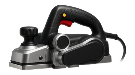 Portable cordless planer with a dual-blade system for trimming doors on-site.