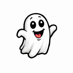 cute ghost, vector illustration. Halloween picture. postcard.