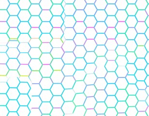 Obraz premium Repeating Pattern of Hexagons in Neon Colors