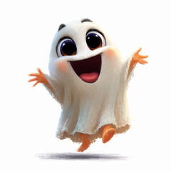 cute ghost, vector illustration. Halloween picture. postcard.