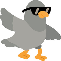 Pigeon Wearing Sunglasses Illustration