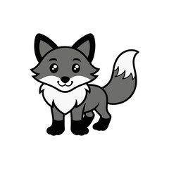 wolf black outline silhouette vector art