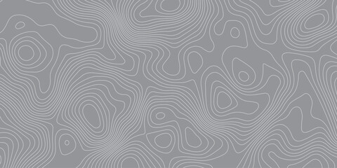 Obraz premium Abstract seamless topographic contour map pattern in gray tones. Modern elevation lines background design, perfect for geography, navigation, hiking, adventure, and creative graphic projects.