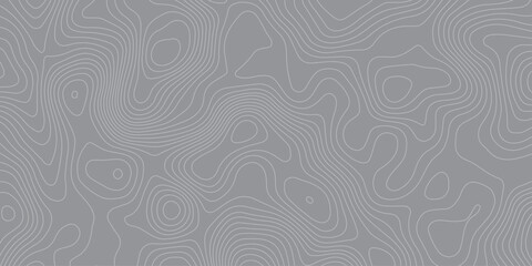 Obraz premium Abstract seamless contour topographic map background with thin line patterns in gray tone. Geometric elevation design, minimal texture, modern cartography style for wallpaper and digital use.