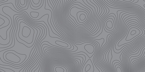 Abstract topographic contour line pattern in gray tones, creating a modern wavy texture. Minimalist geographic background design, suitable for maps, wallpapers, and digital graphics. © feroj