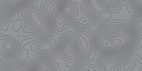 Fototapeta premium Abstract gray contour line pattern background resembling topographic map. Modern minimal design texture for wallpaper, surface, and digital projects. Seamless geometric artistic background.