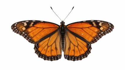 Obraz premium Isolated Monarch Butterfly Captured in Ultra-High Resolution on White