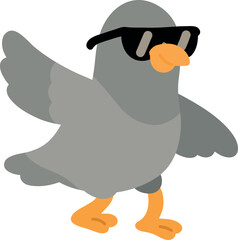 Pigeon Wearing Sunglasses Illustration