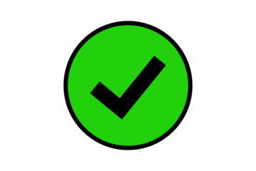 black green check mark button