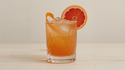 Zesty Cocktail Featuring Grapefruit Juice, Syrup, and Bitter Liqueur