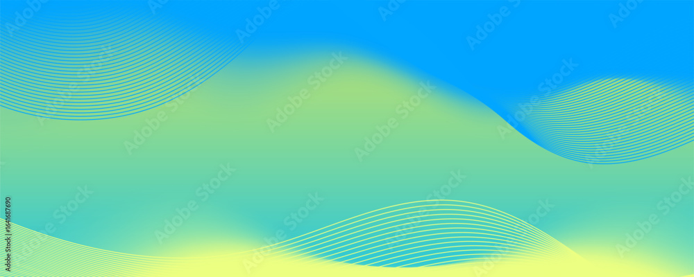 Poster abstract green background with swirling lines and modern vector design