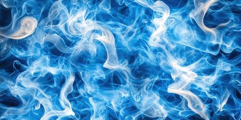 Ethereal Blue Smoke Swirls on Dark Background for Abstract Design