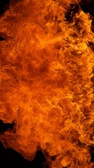 Fire Explosion, Isolated on Black Background. Abstract Fiery Shape, Freeze Motion of Explosion.