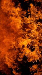 Fire Explosion, Isolated on Black Background. Abstract Fiery Shape, Freeze Motion of Explosion.