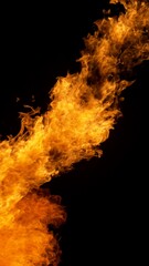 Fire Explosion, Isolated on Black Background. Abstract Fiery Shape, Freeze Motion of Explosion.