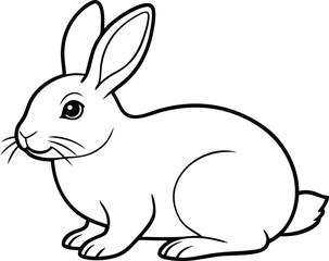  cute bunny rabbit outline easter bunny line art