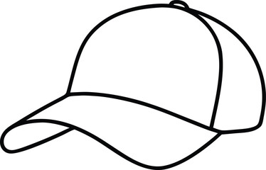 trucker hat line art vector illustration