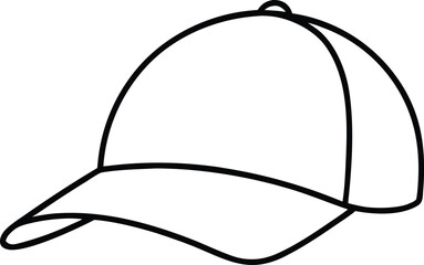 trucker hat line art vector illustration