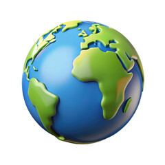 3D Render of Planet Earth Isolated on White Background