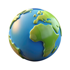 3D Render of Planet Earth Isolated on White Background