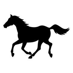 Black running horse sillhoute