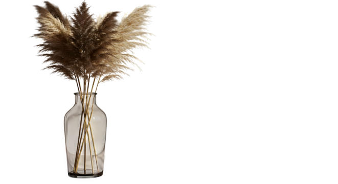 Beige pampas grass in vase against black creates elegant, modern backdrop. Perfect for website headers, social media, product photography, or branding.