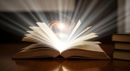 Open Book with Glowing Pages (AI Generated)