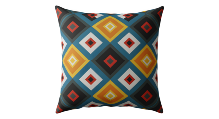 Colorful retro geometric pattern. The textile surface has a vibrant, playful style for backgrounds, branding, product photography, or decorative posters.