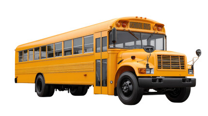 School Bus Ready for the Journey: The iconic yellow school bus, a symbol of education and safe transport, sits ready to embark on a new day's adventures and responsibilities.
