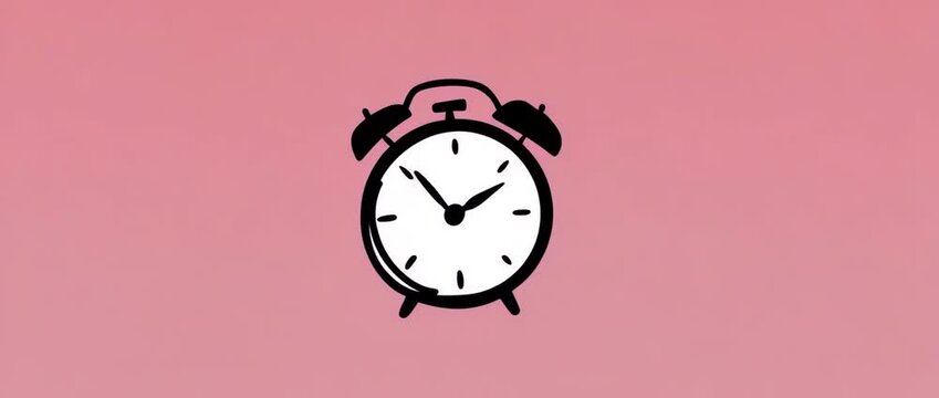 Alarm clock with rotating hands on changing color background