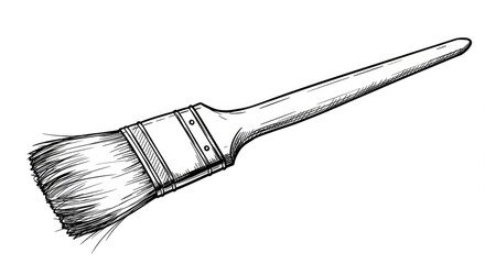 Artistic hand-drawn paintbrush sketch ready for creative projects and DIY inspiration