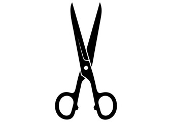 Black silhouette of fork and knife on white background for dining and culinary concept