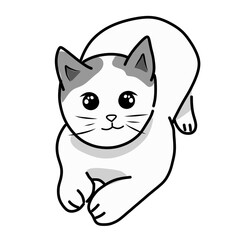 black cat with a big eyes ilustration 