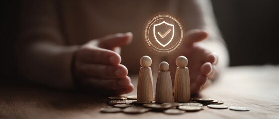 The wooden figures representing security and trust in financial planning.