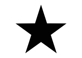 Obraz premium Black silhouette of a star on white background for celebration and achievement concept