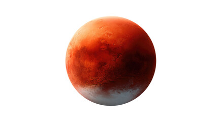 Fototapeta premium Martian Majesty: A vibrant illustration showcasing Mars, the Red Planet, in stunning detail, highlighting its rugged terrain, rich colors, and mysterious allure. 