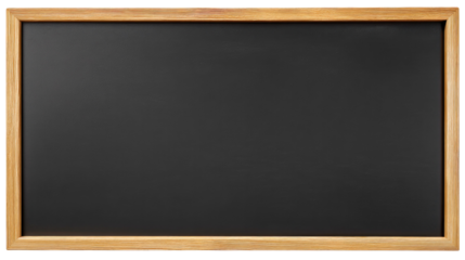 Blackboard Display: A simple yet effective presentation, showcasing a classic black board in a wooden frame, ready for text or drawing with a smooth matte finish.