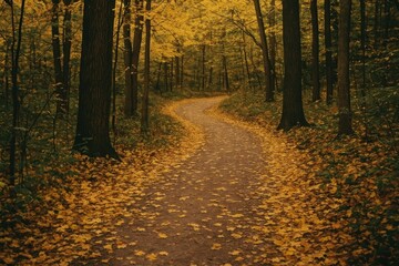 Obraz premium Serene autumn forest path