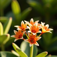 Fototapeta premium Beautiful orange flowers in natural background