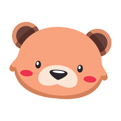Simple bear head character. Vector