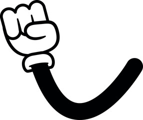 Retro hand fist gesture vector illustration