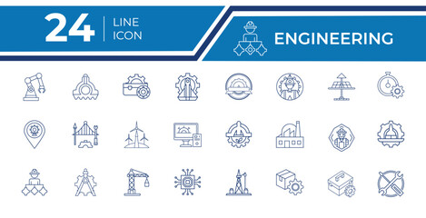 Engineering Icon Set for Technical Designs
Construction and Mechanical Vector Icons.