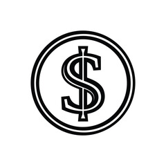 Obraz premium Dollar currency symbol silhouette