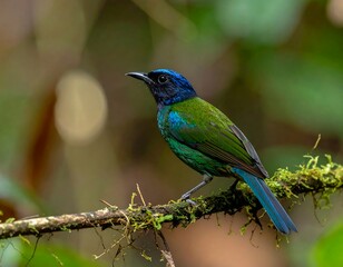 Obraz premium Vibrant bird perched on branch (2)