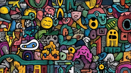 background with color doodle theme
