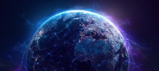 The Earth Enveloped in a Dynamic Network of Digital Connections and Light
