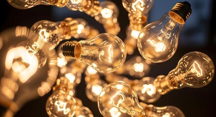 Glowing incandescent bulbs spiral upwards, casting a warm, inviting light. A mesmerizing display of vintage elegance and brilliant illumination.